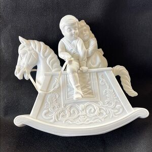 Department 56 Musical Porcelain Figurine Children On Rocking Horse